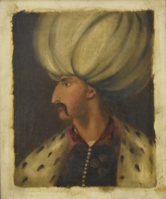 Lot 335 - Pair of Ottoman Style Portraits Suleiman the Magnificent (1494-1566) and his wife Roxelane (1500-1558)