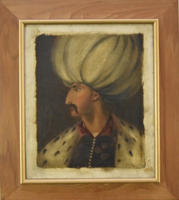 Lot 335 - Pair of Ottoman Style Portraits Suleiman the Magnificent (1494-1566) and his wife Roxelane (1500-1558)