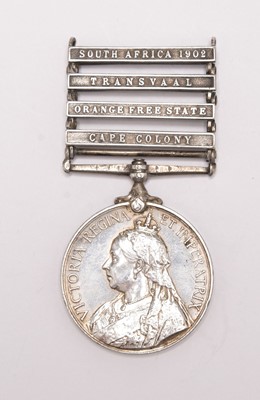 Lot 22 - Boer War QSA, 4 Clasps — Pte. H. Dobson, Cheshire Regiment