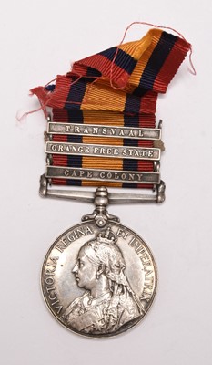 Lot 21 - Boer War QSA, 3 Clasps — Lieut. C.V.R. Thomas, Cheshire Regiment