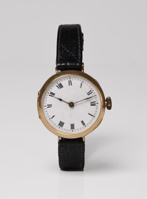 Lot 364 - An early 20th century 18ct gold converted fob watch