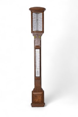 Lot 281 - A Victorian oak stick barometer by Dolland, London