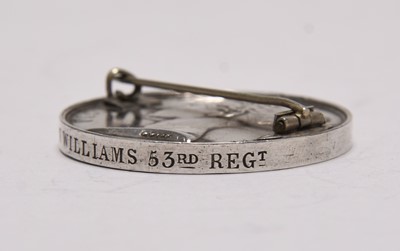 Lot 122 - Sutlej Medal 1845–46, Brooch Fitting – Pte. John Williams, 53rd Regiment