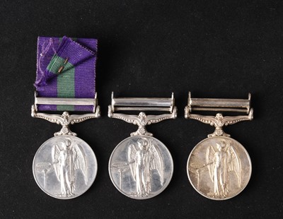 Lot 126 - Three GSM 1918-62 Medals with Malaya clasps to the Cheshire Regiment