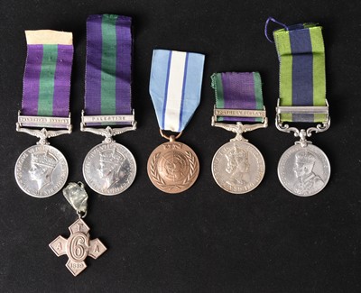 Lot 127 - Assorted medals including three GSM and an India General Service