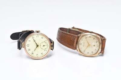 Lot 362 - Two gentleman's 9ct gold wristwatches