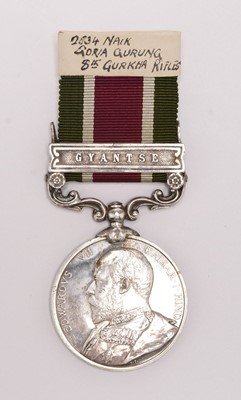 Lot Tibet 1903-04 Medal, 1 clasp, awarded to Goria Gurung, 8th Gurkha Rifles