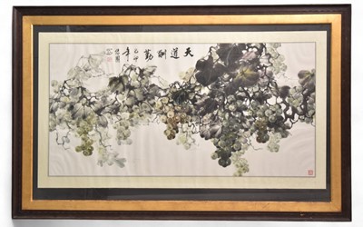 Lot 68 - Chinese school (20th century), fruiting grape vines