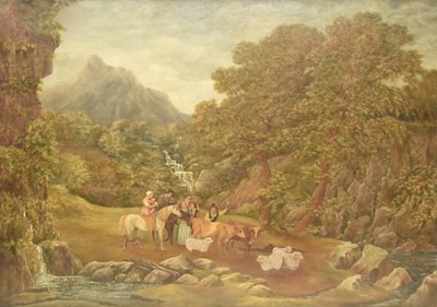 Lot 391 - Continental School (20th Century) A Group Driving Animals to Water