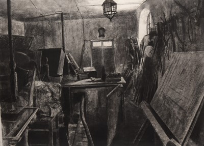 Lot 64 - British School (20th Century) Workshop Interior