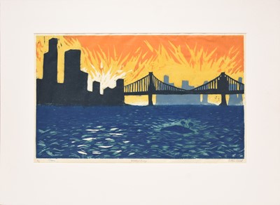 Lot 23 - Robin Frood (Contemporary) Brooklyn Bridge and two further