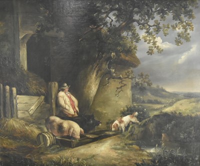 Lot 398 - Circle of George Morland (1763 - 1804) The Pig Farmer