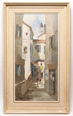 Lot 114 - Max Moreau (French act. 1950-1960) French Street Scene