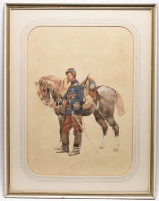 Lot 379 - After Edouard Detaille (French 1848-1912) French Cavalry Soldier and Horse