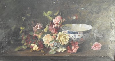 Lot 404 - British School (Late 19th-early 20th Century) Still Life with Roses and Bowl