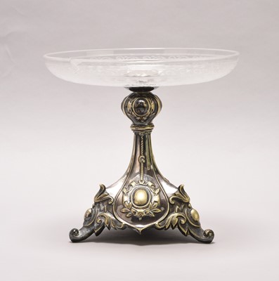 Lot 170 - Victorian glass comport with German silver-plated base