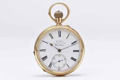 Lot 336 - An 18ct gold open face pocket watch