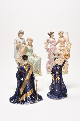 Lot 316 - Four Wedgwood figures including a pair of limited edition Galaxy Collection