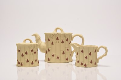 Lot 323 - Wedgwood Primrose Bamboo three-piece tea service, 20th century