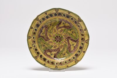 Lot 76 - Della Robbia dish by Charles Collis and Ruth Bare, late 19th/early 20th century
