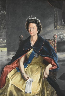 Lot 8 - Douglas Hardinge Anderson (British b.1934) Portrait of Queen Elizabeth II (1926-2022)