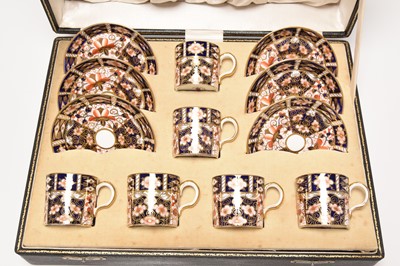 Lot 211 - Royal Crown Derby imari cased coffee service, pattern 2451