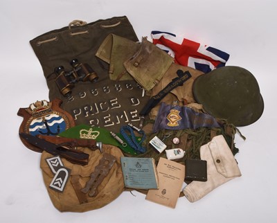 Lot 195 - ARP Whistles, Royal Navy Holster, HMS Cachalot Plaque, Infantry Helmet and More
