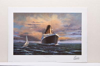 Lot 229 - Two Sets of Titanic Prints after Adrian Rigby, plus Other Aviation Prints