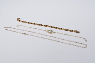 Lot 201 - Two gold bracelets and a gold chain