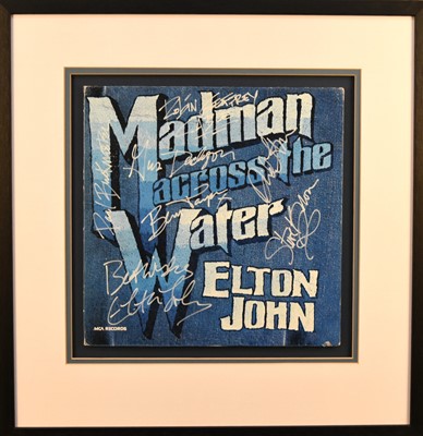 Lot 60 - A collection of five framed vinyl's bearing ink signatures
