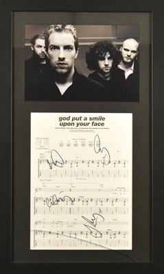Lot 121 - A collection of Coldplay memorabilia bearing ink signatures