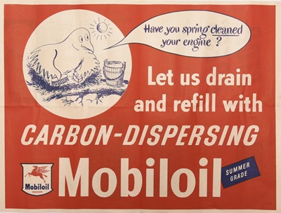 Lot 2 - Mobiloil 1950's advertisting posters 'Spring Cleaning your engine' (2)