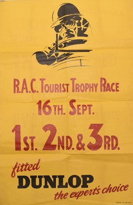 Lot 9 - Dunlop 1940's/50's Cycling and Motor Racing Advertising Posters (3)
