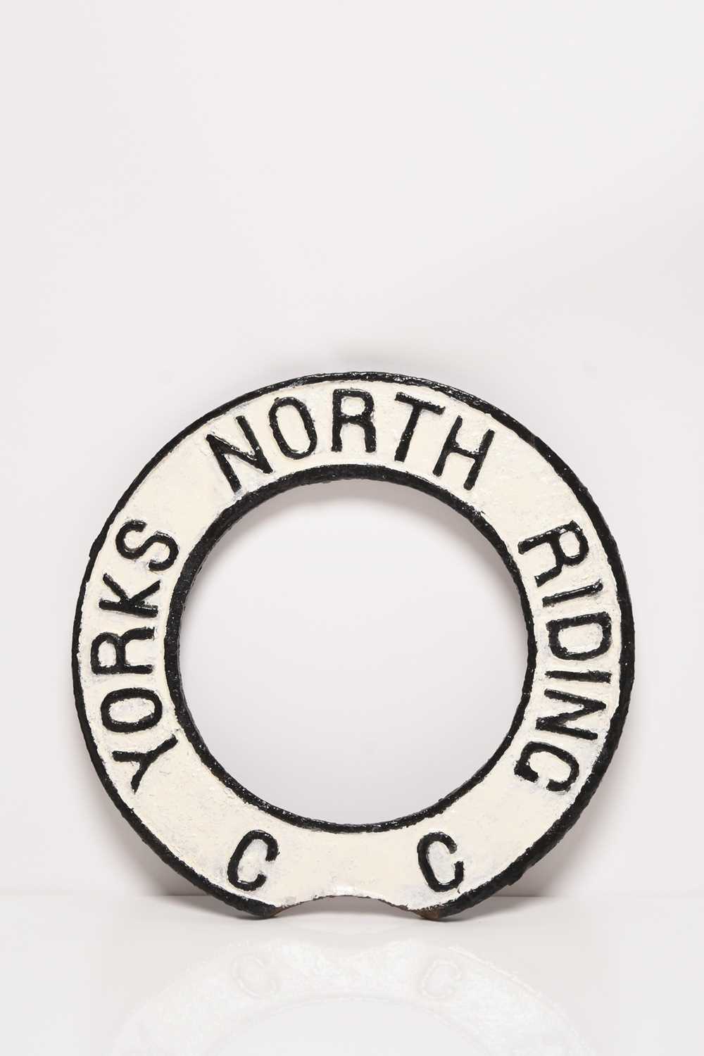 Lot 49 - A cast iron county road sign of Yorkshire interest