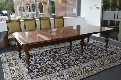 Lot 120 - A 19th century mahogany telescopic wind-out extending dining table