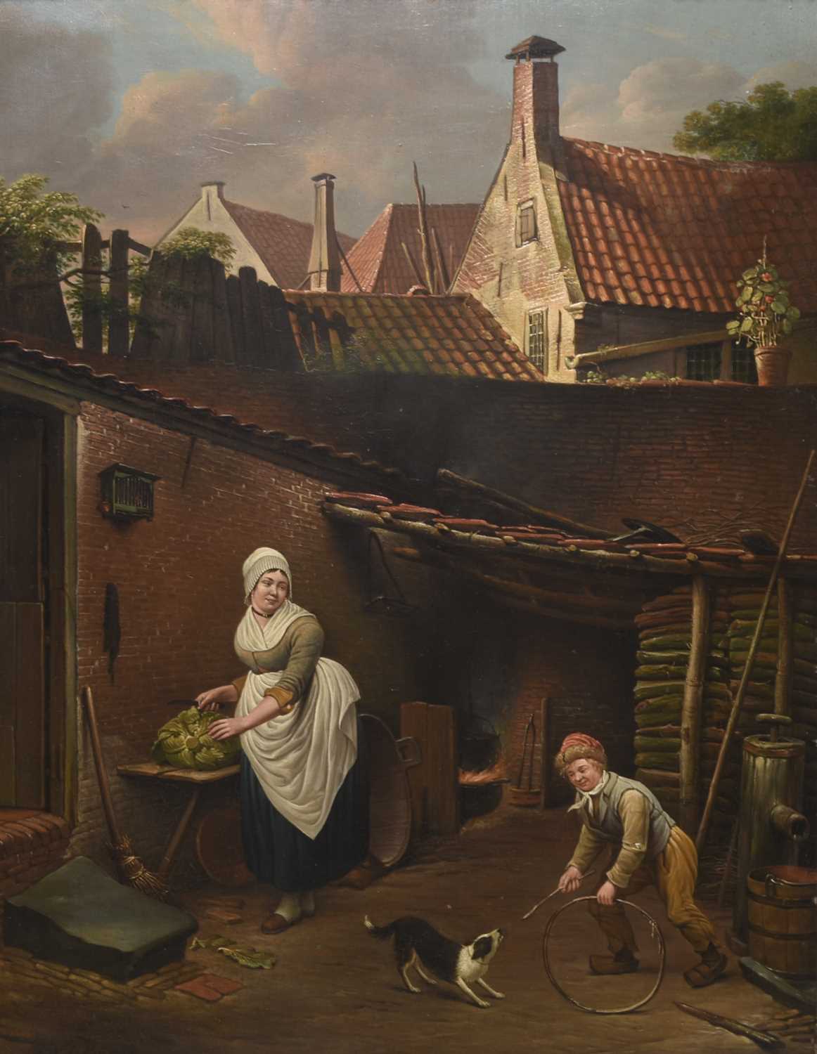 Lot 17 - Hendrick van der Burgh (Netherlandish 1769-1858) Courtyard Scene