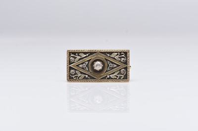 Lot 75 - A rose cut diamond plaque brooch