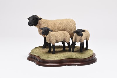 Lot 127 - Border Fine Arts limited edition model of a Suffolk Ewe and Lambs