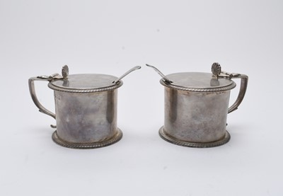 Lot 47 - A pair of George III silver drum mustards