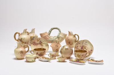 Lot 86 - A collection of Royal Worcester including fruit painted dish and blush ivory