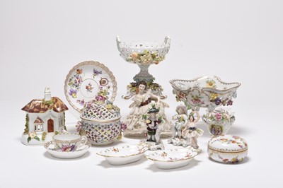 Lot 168 - German and English pottery and porcelain including Dresden