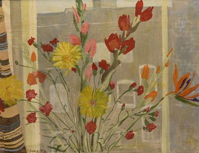Lot 283 - Karen Usborne (British b.1941) Flowers in a Window