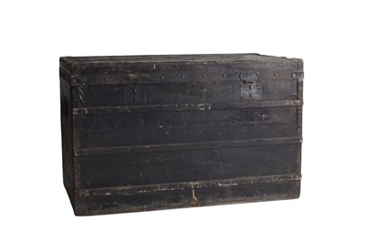Lot 119 - A late 19th century black canvas Louis Vuitton steamer trunk
