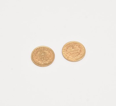 Lot 256 - United States of America, two gold "Liberty head" one dollar coins