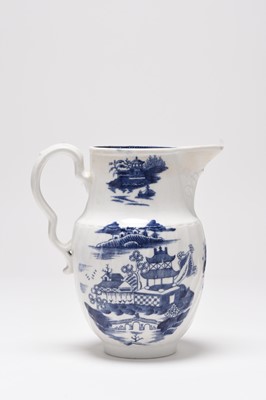 Lot 41 - A rare John Rose Coalport 'Latticed Fence and Pagoda' jug, circa 1796-1800