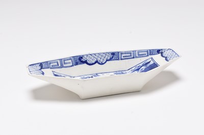 Lot 8 - A rare Caughley 'Weir' radish dish, circa 1785-95