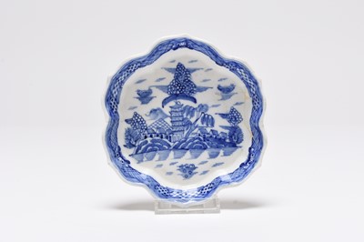 Lot 15 - Three Caughley 'Tower' pattern teapot stands, circa 1785-93