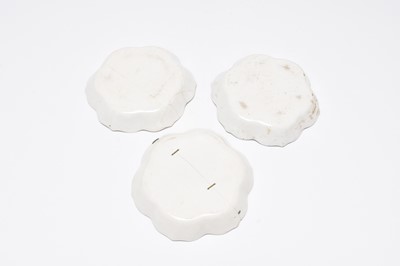 Lot 15 - Three Caughley 'Tower' pattern teapot stands, circa 1785-93