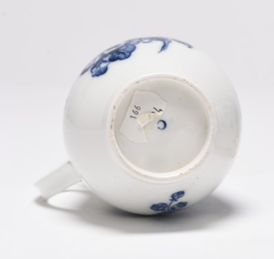 Lot 17 - A rare Caughley 'Natural Sprays' bell-shaped mug, circa 1775-85