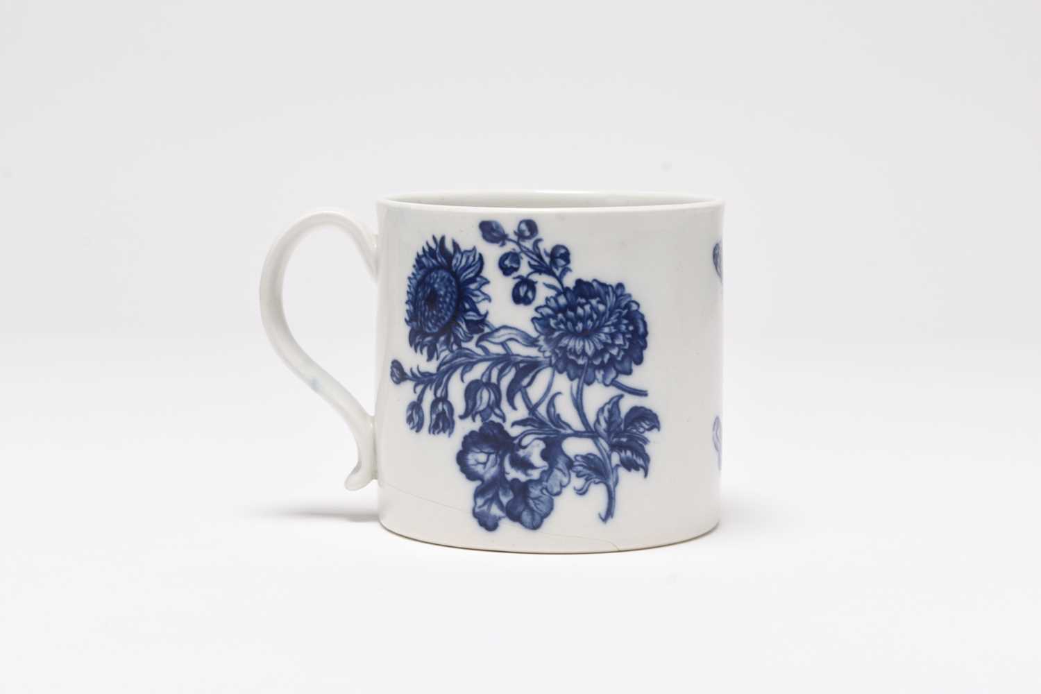 Lot 18 - A large and rare Caughley 'Natural Sprays' grace or toasting mug, circa 1775-80
